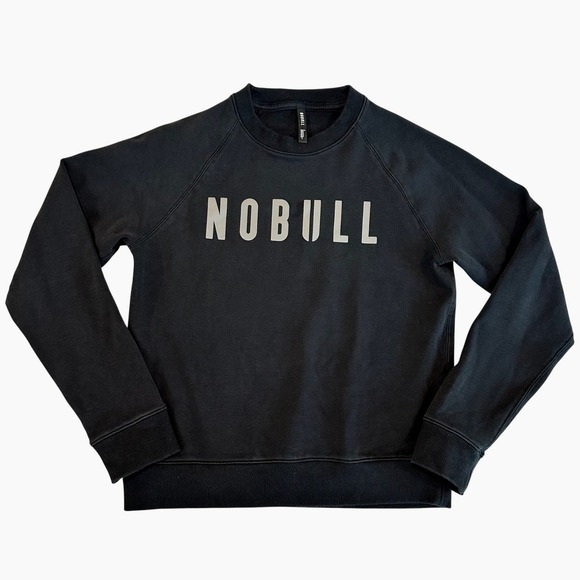 NOBULL Other - NOBULL Mens Black Cotton‎ Blend Logo Raglan Crewneck Sweatshirt Size Small